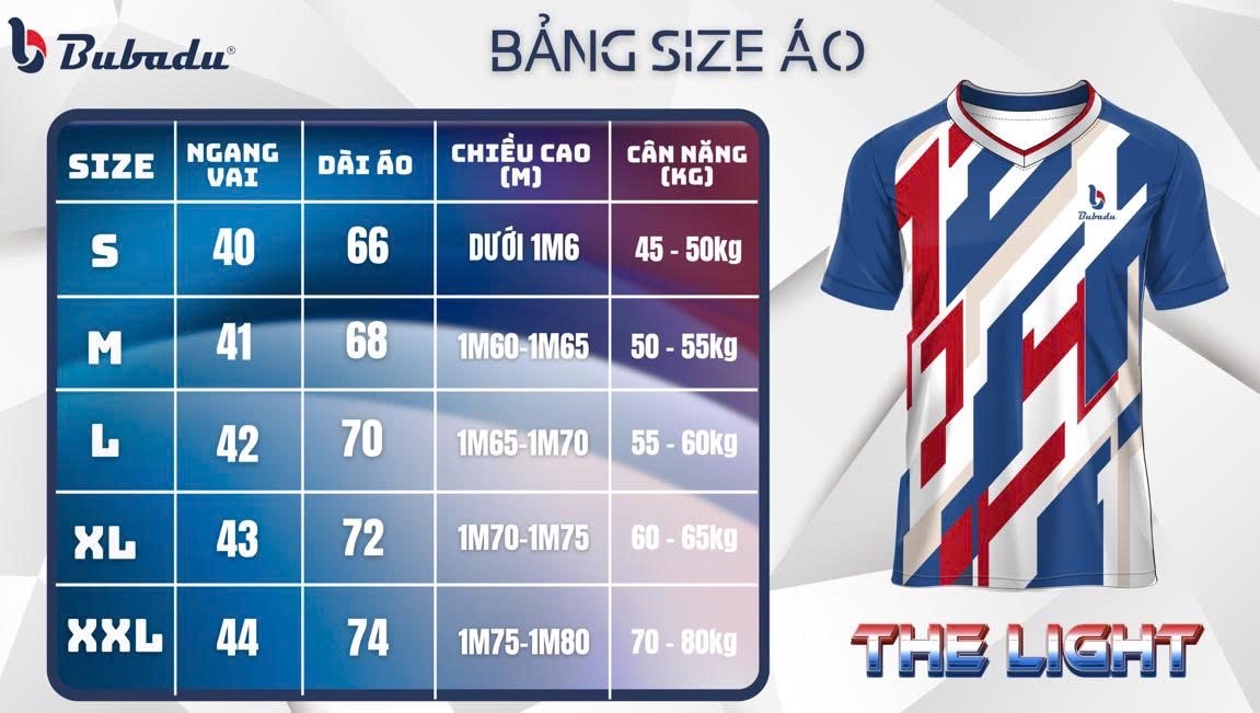 Bảng Size áo The Light
